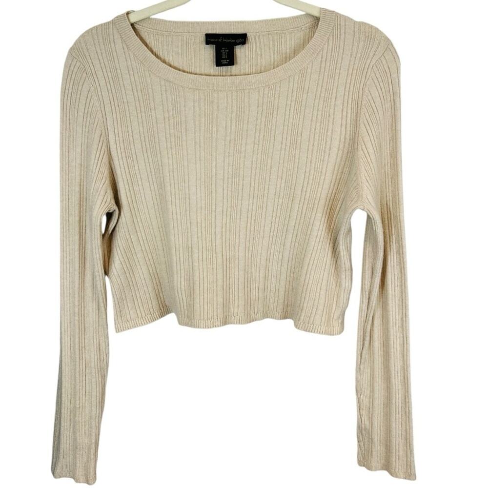 House of Harlow 1960 Crop Wool Cashmere Blend Sweater Sz Large